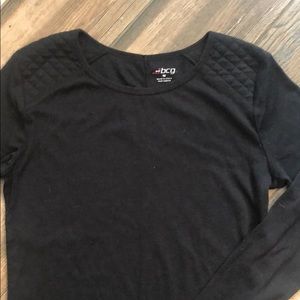 Black long sleeve shoulder detail top